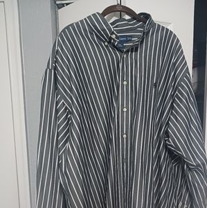 Men's Polo stripe shirt, gray/white Ralph Lauren's XXL